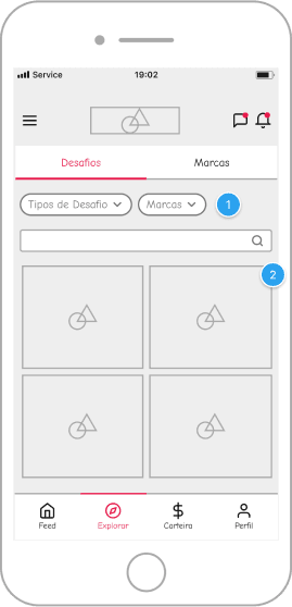 Wireframe do App