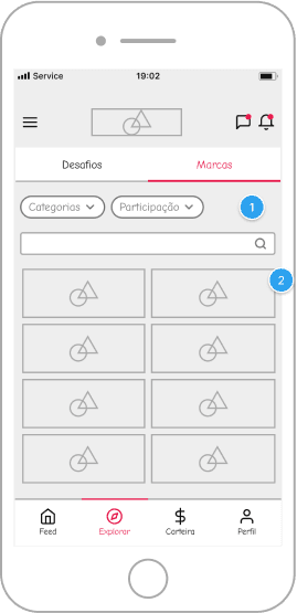 Wireframe do App