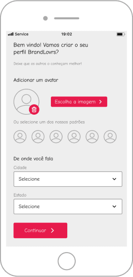 Wireframe do App