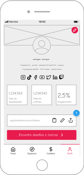 Wireframe do App